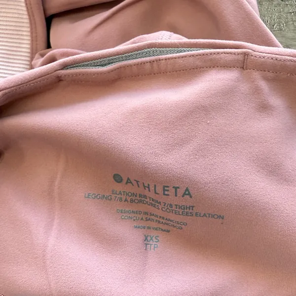 Athleta elation rib trim‎ tight Palermo pink/ and orchid pink Size xxs - Image 2