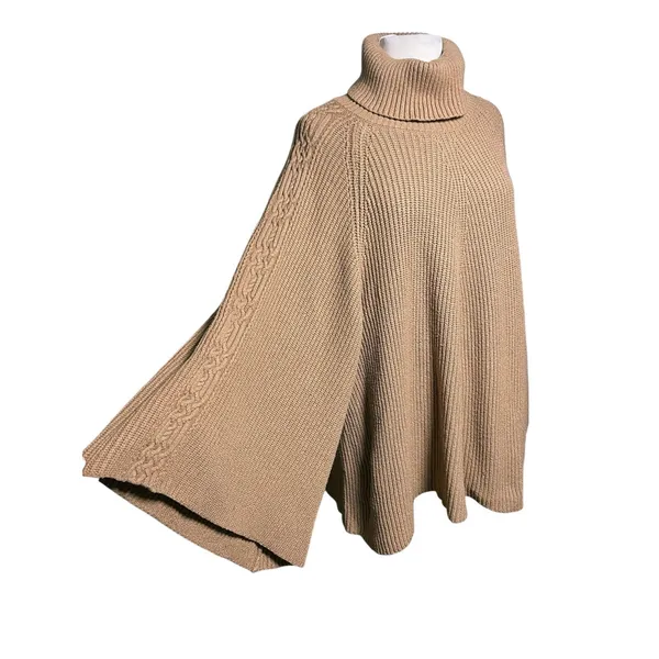 ANTHROPOLOGIE Women’s Camel Wing Sleeved Pullover Tunic Sweater - Image 3