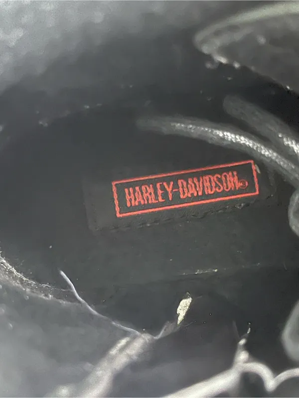 HARLEY DAVIDSON Black Moto Biker Boots Size 5 Bikercore Grunge Academia - Image 12