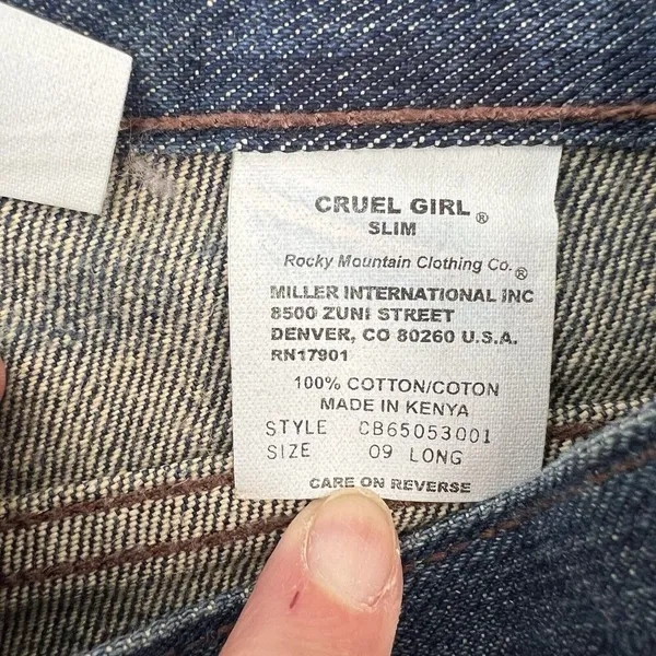 Cruel Girl Slim Juniors Size 9 Long Bootcut Jeans Dark Wash‎ Western Mid Rise - Image 9