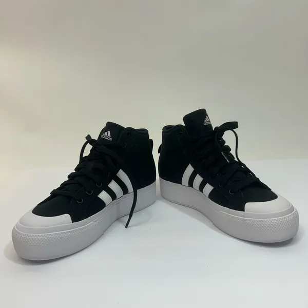 Adidas Women’s 6.5 Eco-Friendly Black and white sneakers - Image 2