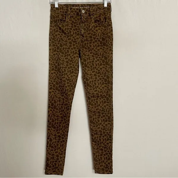 American Eagle next level stretch super hi-rise leopard jegging 4S - Image 4