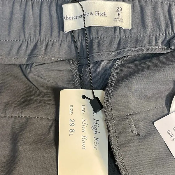 NEW Abercrombie & Fitch Quinn Gray Pleated High Rise Straight Leg Dress Pants 29 - Image 4