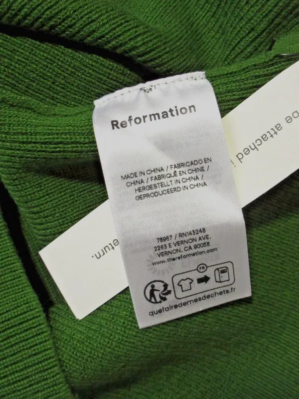 NWT Reformation Rylie in Grass Green Ribbed Cotton Sweater Tank S - Image 7