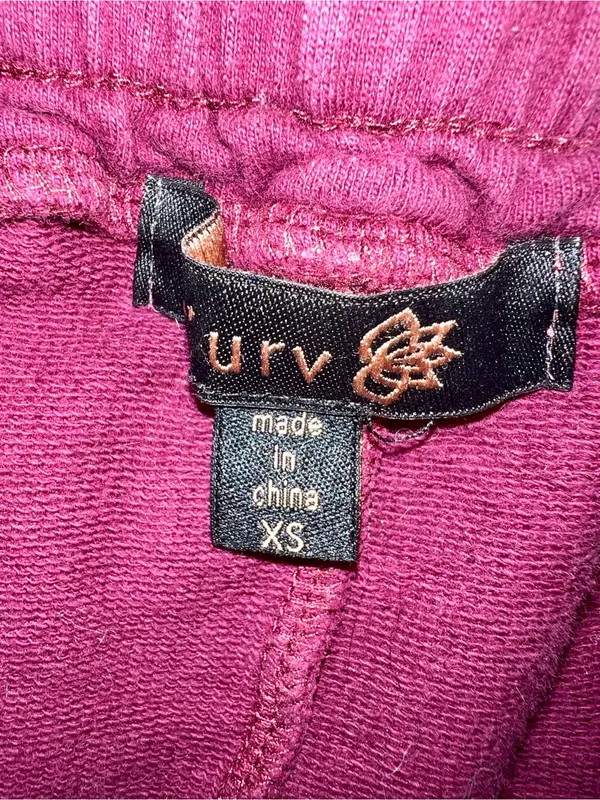 L'URV Maroon Drawstring Athletic Shorts with White Tie - Image 2
