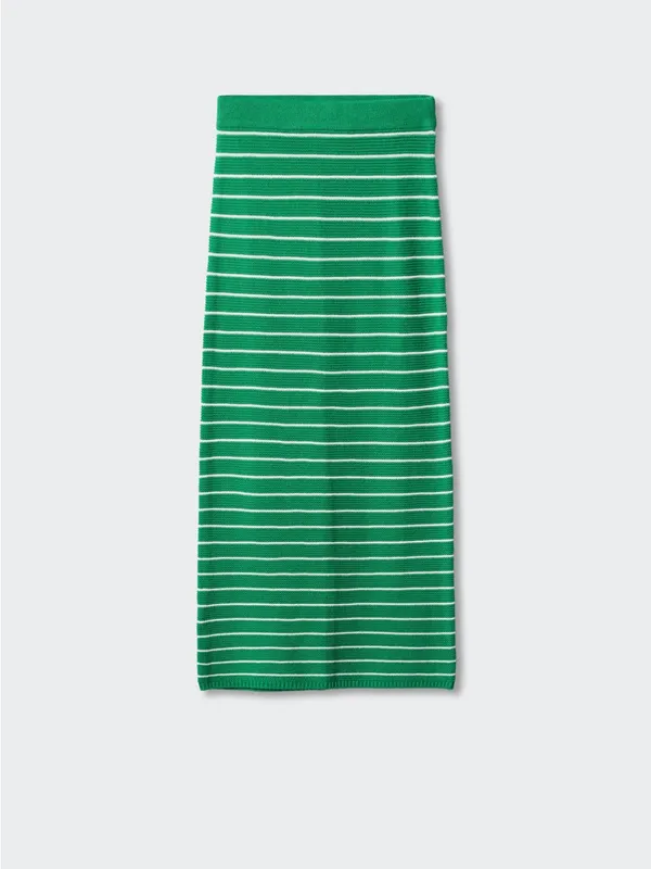 Green Striped Maxi Skirt - Image 3