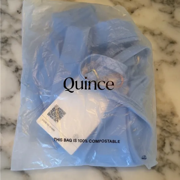 NWT Quince Women's Italian Demi Bikini Top Clear Blue Sky Size Large - Image 9