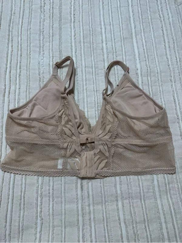 aerie Lace Longline Bralette Tan - Image 3