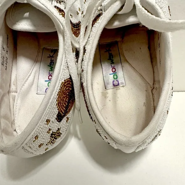 VTG Colorwerks Beaded Sneakers White Size 6 - Image 7