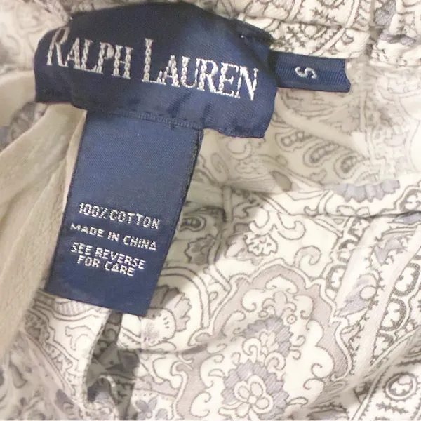 Ralph Lauren Cotton Grey Paisley Print Pull On Cotton Pajama‎ Pant Size Small - Image 3