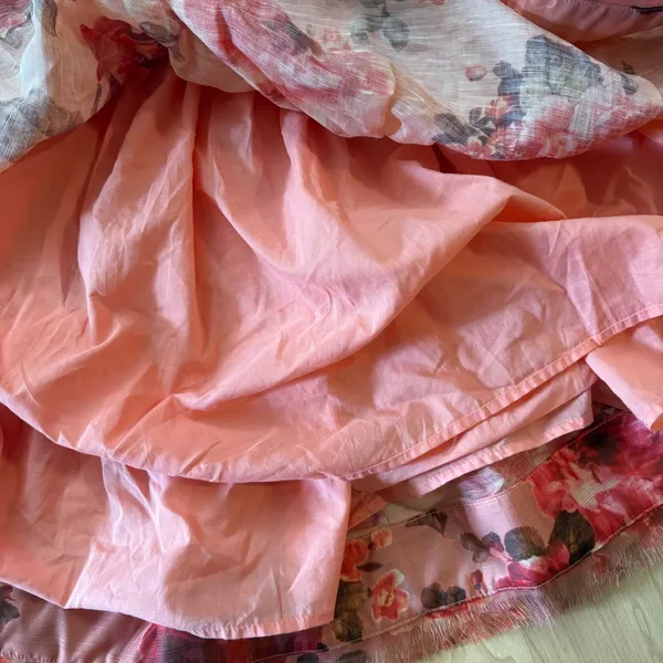 ZIMMERMANN Luminosity Flip SKIRT linen and silk blend gauze‎ Sz 2 Med Frayed - Image 11