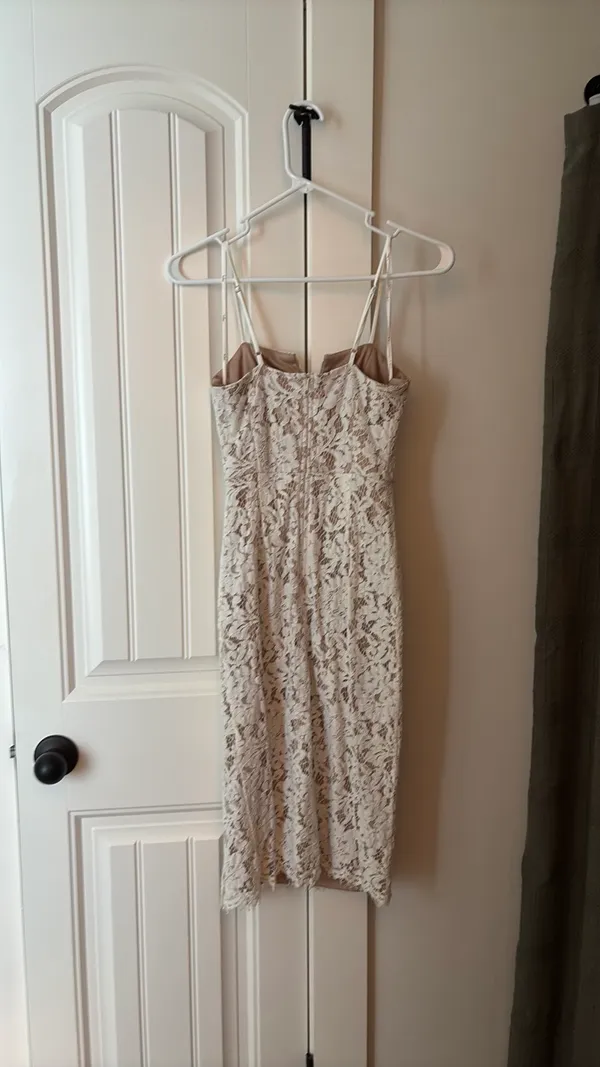 Lulus White Crochet Lace Bodycon Midi Dress - Image 4