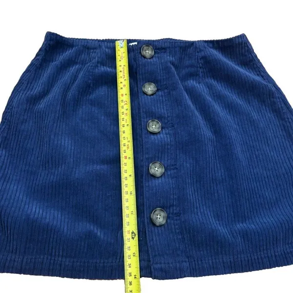 Pacsun Womens Blue Corduroy Button-Up Mini Skirt Size 25 - Image 6