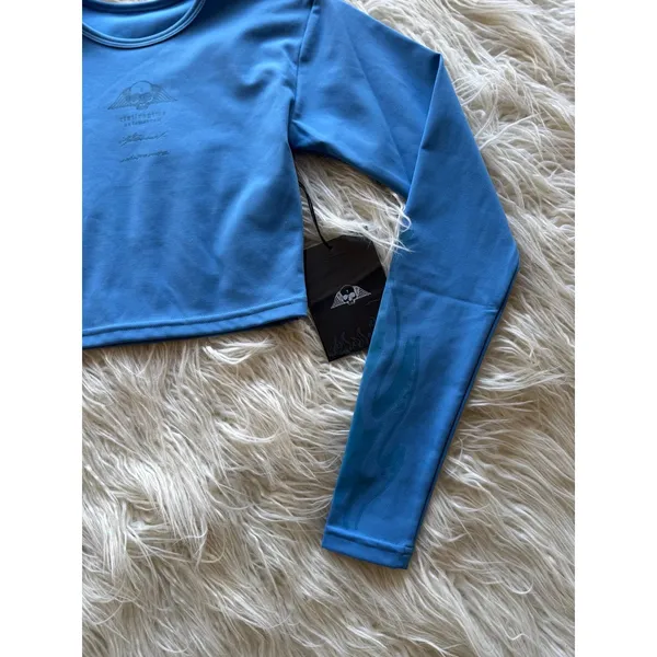 SKIMS Civil Regime No Tomorrow Sofie Crop Tee Blue Size XS - Image 11