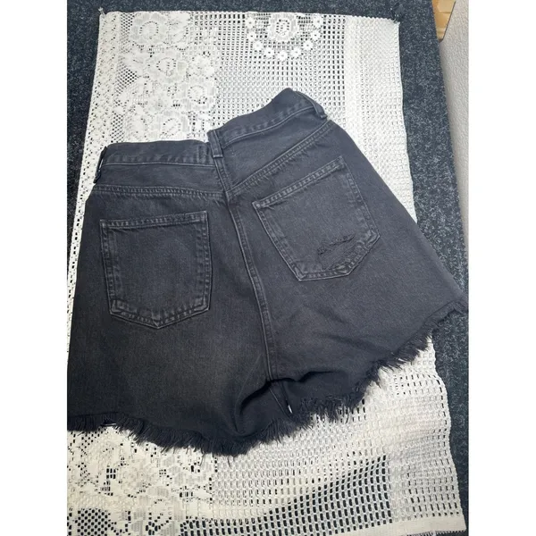 AGOLDE Crisscross Black Denim Shorts - Image 4
