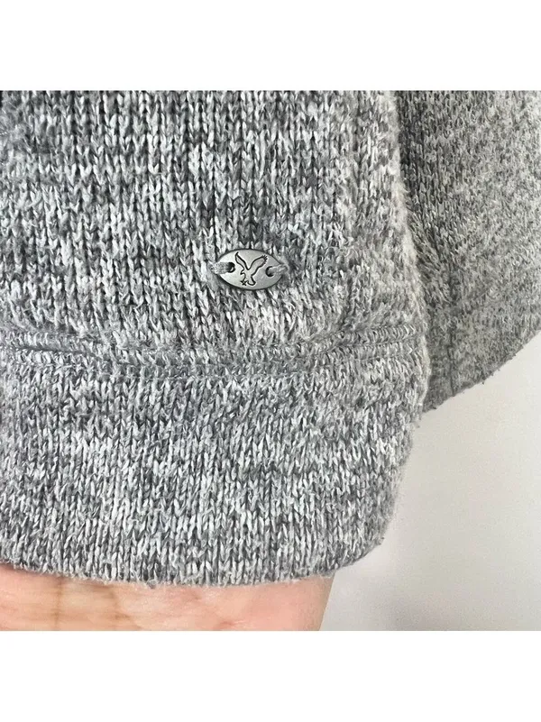 American Eagle Outfitters Women’s Gray Zipped Hoodie Sweatshirt Jacket Sz L - Image 7