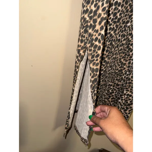 J.Crew Leopard Print Sleeveless Midi Tank Dress Scoop Neck Mob Wife Safari Chic - Image 3