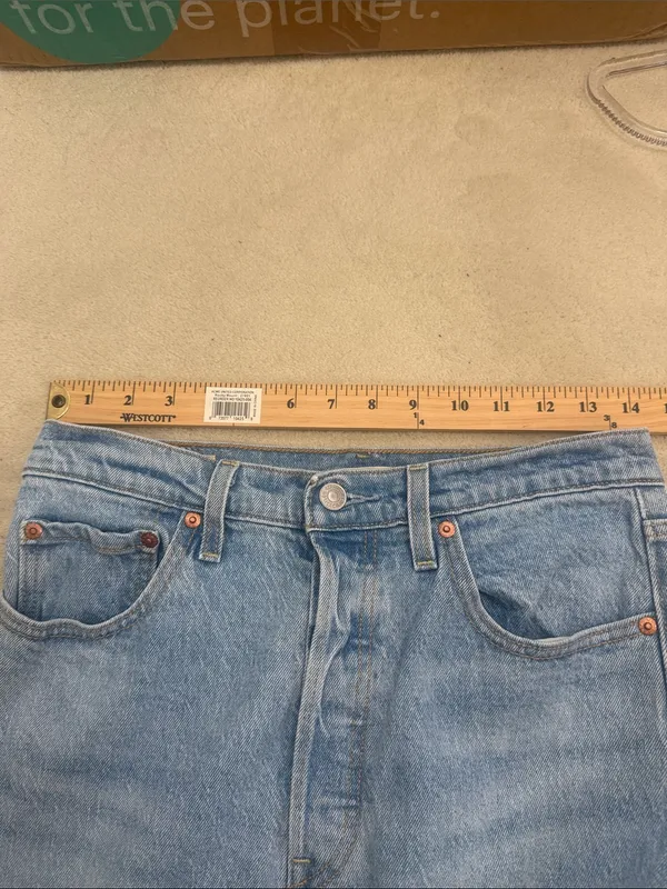 Levi’s Ribcage Straight Blue Denim High Rise Jeans Size 28 - Image 11