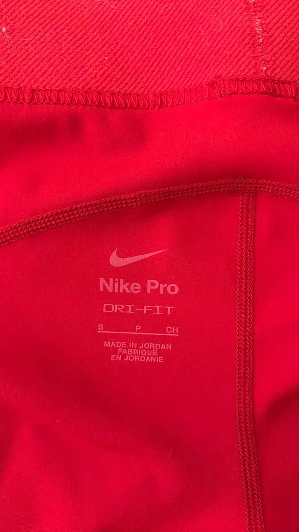 Red Nike Pro Spandex Shorts Women’s 3" - Image 2