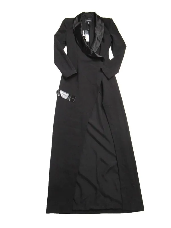 NWT BCBG MaxAzria Luciano Tuxedo Gown in Black Coat Jacket Dress 4 $498 - Image 5