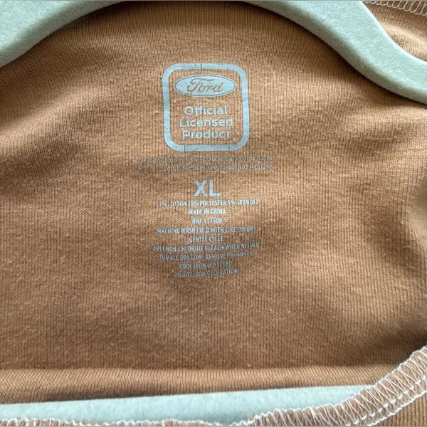 Ford Bronco Classic Brown Crop Top Tan Size XL - Image 3