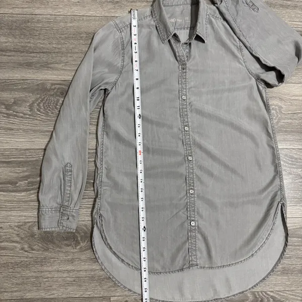 Gap 1969 Womens Grey Lyocell Denim Button Down Tunic Shirt‎ Size M Career - Image 10