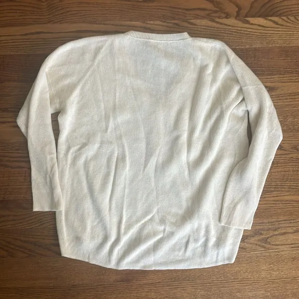 Madewell Asherton Waffle Knit Thin V-Neck Henley Sweater Size Small - Image 10