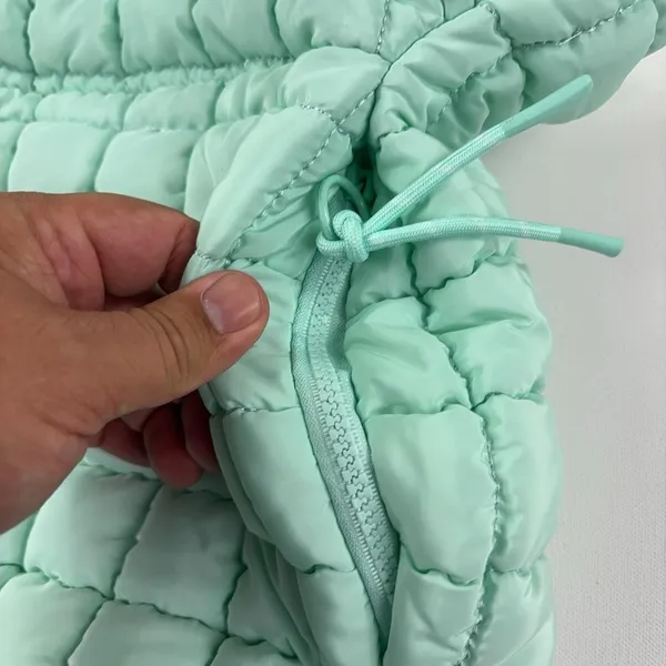 Iris & Rainbow Shoulder Bag Womens Large Green Quilted Puffer Zip Pockets - Image 8