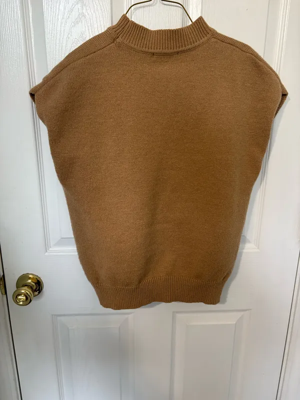 Timing Brown cap sleeve sweater top - Image 2