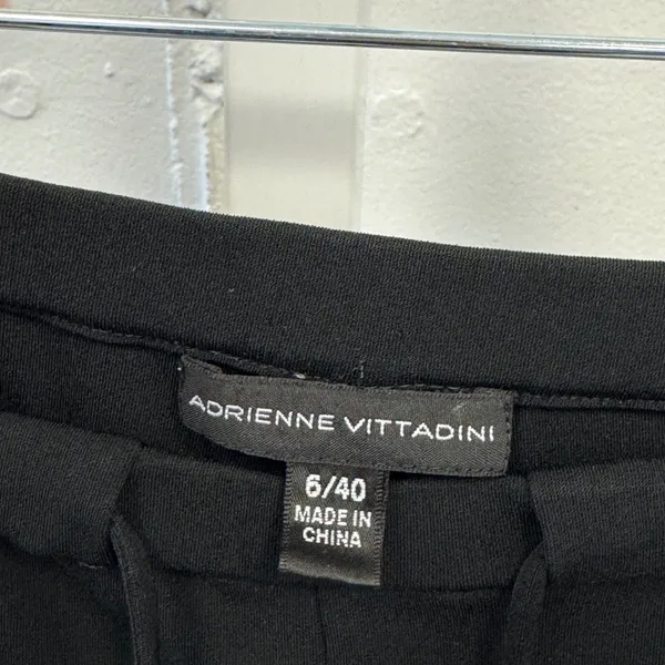 Adrienne Vittadini Black Wide Leg Drawstring‎ Trousers Size 6 Dress Pants Career - Image 7