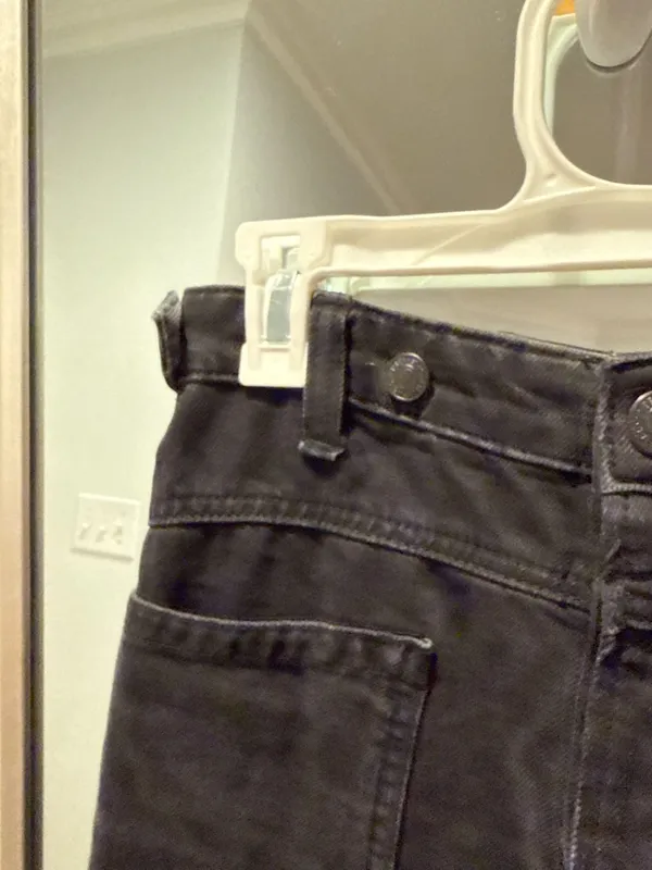Free People Black High Rise Wide Leg Denim Trousers - Image 7