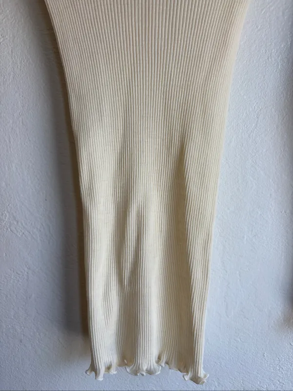 Pradegal long sleeve lettuce cut blouse top xs/s wool silk - Image 3