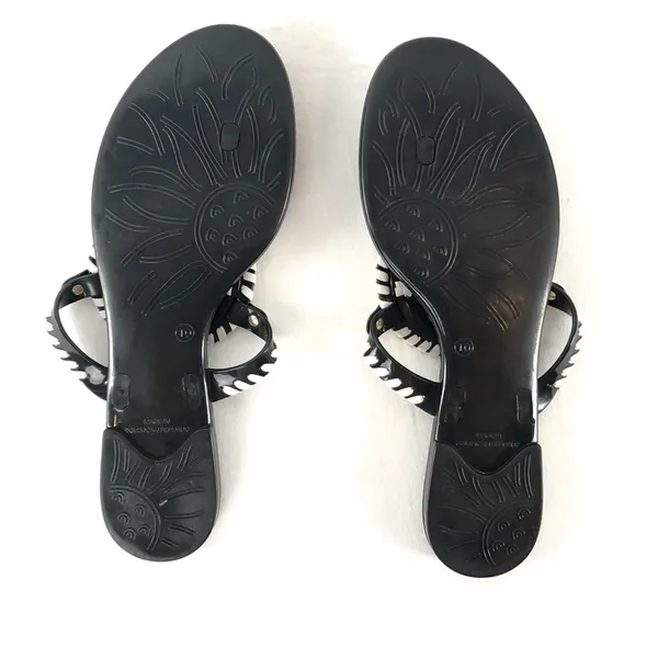 Jack Rogers Georgica Jelly Plastic Flip Flop‎ Sandal in Black White Size 10 - Image 4