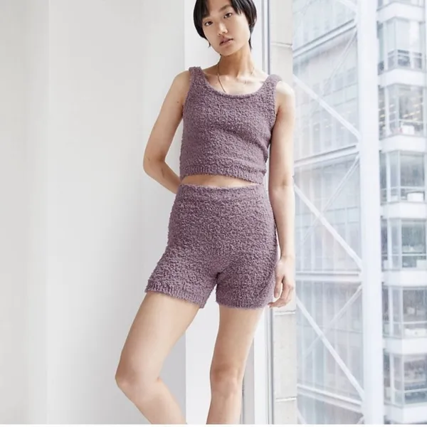 Aritzia The Group Babaton Retrea Fuzzy Lounge Short Purple- Size Small - Image 2