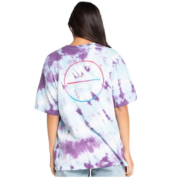 BRIXTON🦎 Oath Oversized Tie Dye Womens Tee🌵 Purple Size L - Image 3