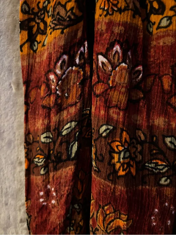 Bohemian Rust Orange Tiered Maxi Skirt Women’s Free Size - Image 4