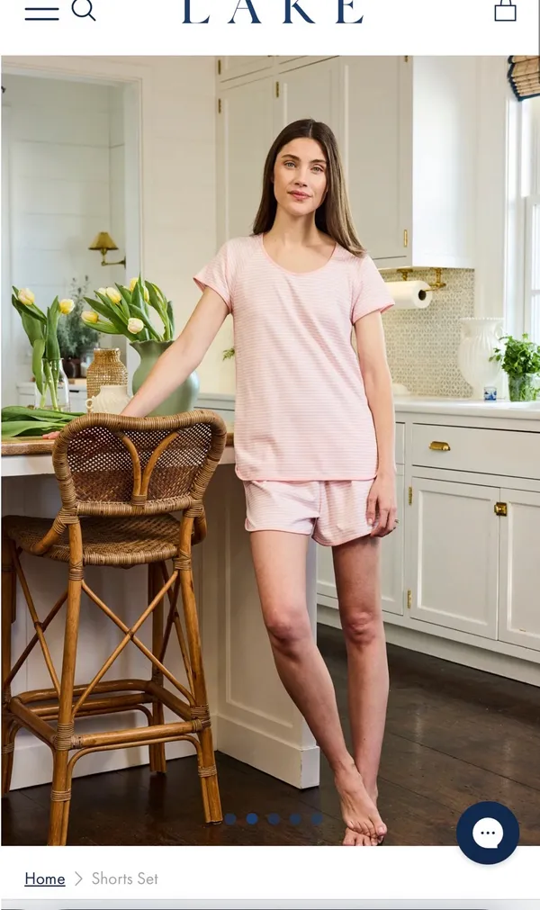 Pima Shorts Set English Rose Lake Pajama - Image 2
