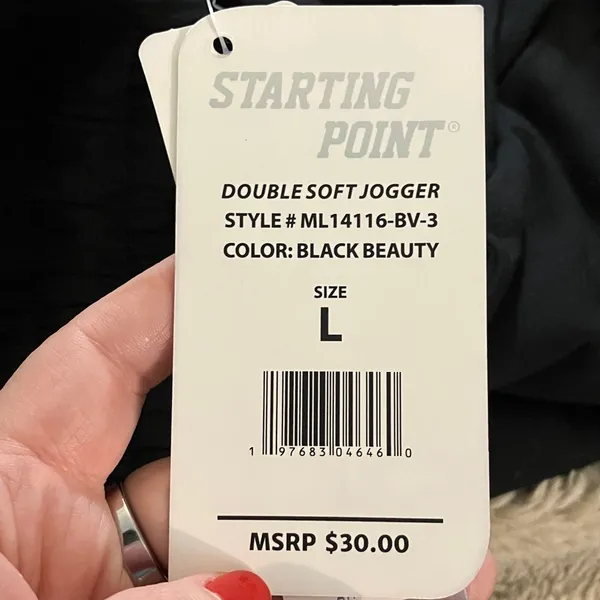 NWT Starting Point Double Soft Joggers, Large Black - Image 9