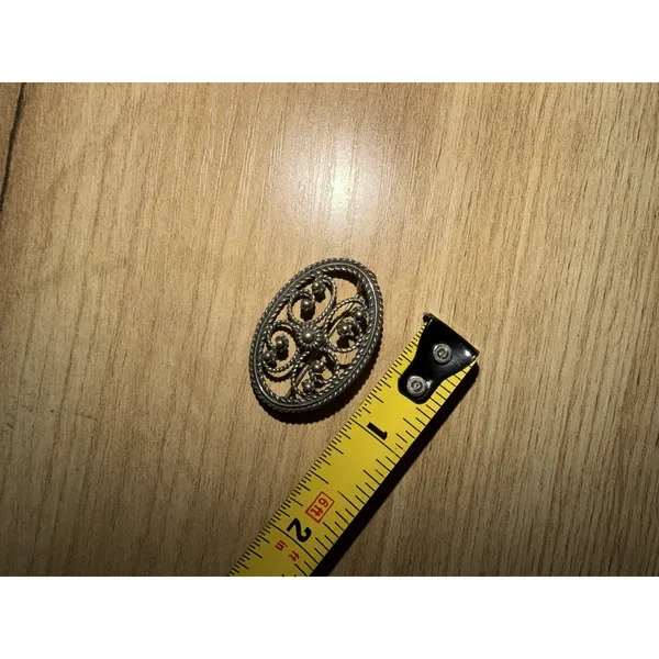Antique Norwegian Viking Style Silver 830 S Round Brooch Scandinavian Design - Image 5