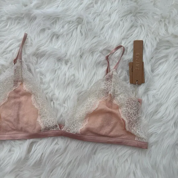 Skims Sheer Rib Lace Triangle Bralette Villa Size Large - Image 4