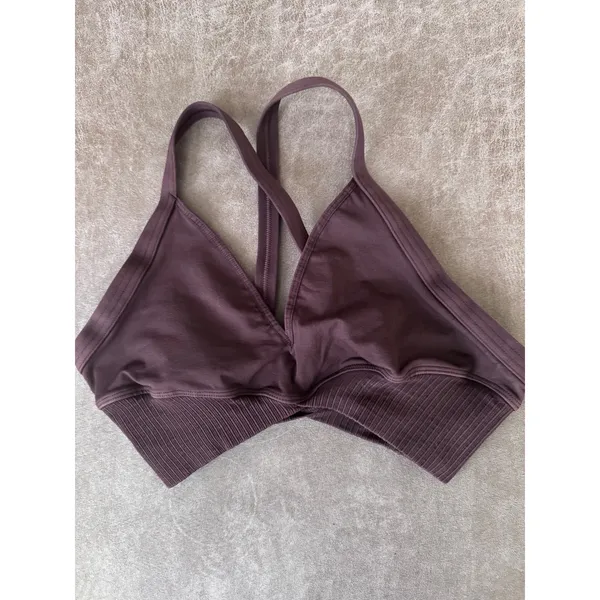 Free People Movement Good Karma Bra Chocolate M/L Activewear Yoga - Image 3