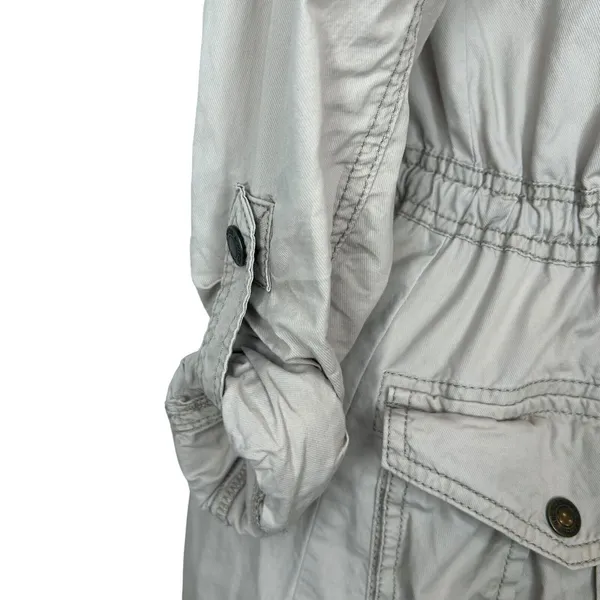 A&F Womens Size S Tan Hoodie Snap Jacket‎ Cotton Abercrombie Fitch - Image 5