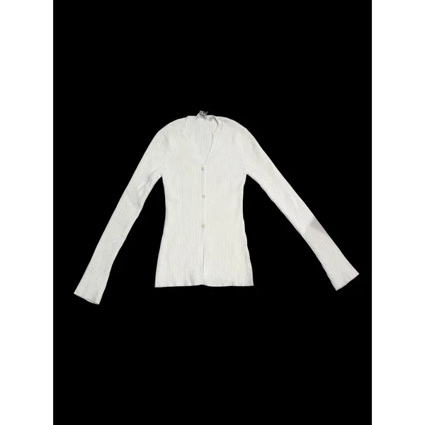 NWT A.L.C. Miller Rib Knit Cardigan White‎ Button Front V-Neck Sweater Small - Image 6