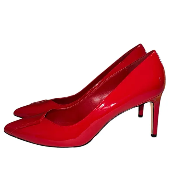 Calvin Klein • Bright Red Callia Pumps With 3 Inch Heels • Size 9 - Image 6