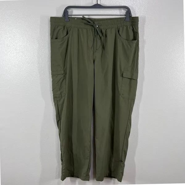 Columbia‎ Women's XL Olive Green Hiking Cargo Pants Lightweight Drawstring Waist - Image 3