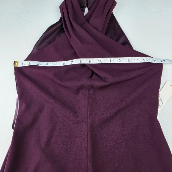 Eliza J NWT Plum Purple Crisscross Halter Sheath Dress EJ8M7992 Womens Size 8 - Image 11