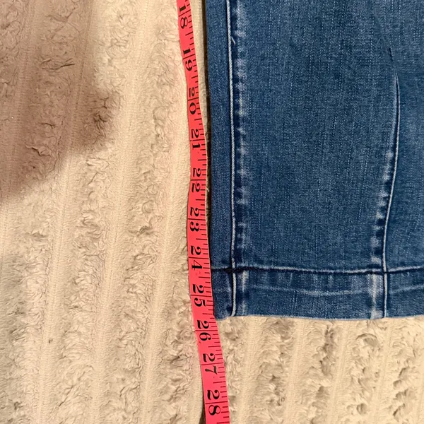 Flamingals Blue Barrel Jeans High Rise Medium Wash Curved Leg Denim Size L - Image 7