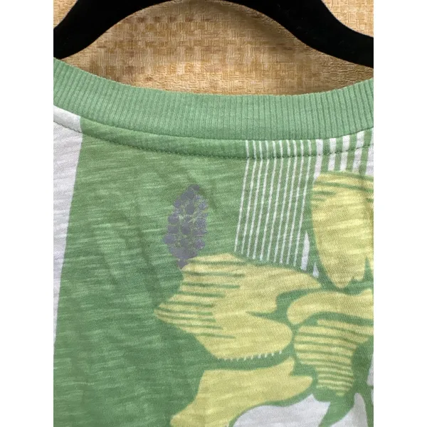 FP Movement Free People Floral Stripe Muscle Tank Top Womens Large Green Yellow - Image 4