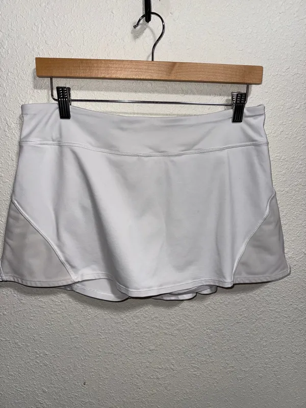 Lululemon Pace Setter Skirt White‎ Mid Rise Pleated Tennis Skort Size 8 - Image 6