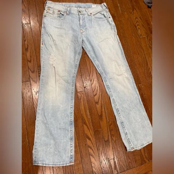 True Religion Light Blue Straight Leg Jeans - Image 8